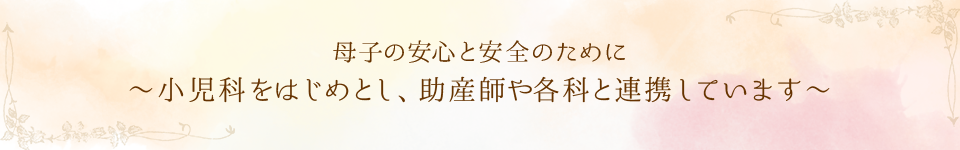 小児科をはじめとし、助産師や各科と連携しています